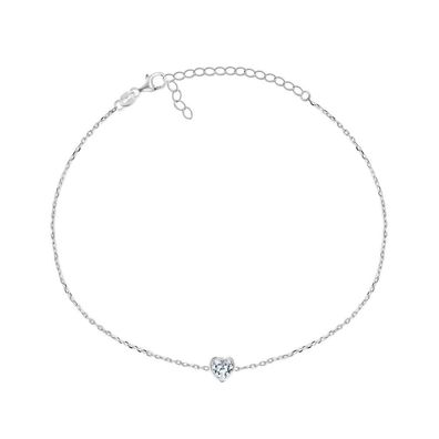 Minimalistisches Silberarmband Herz BRC30W