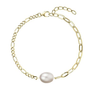 Stilvolles vergoldetes Armband mit echter Perle 23026.1