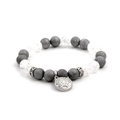 Armband aus Achat und Kristallperlen MINK76 / 17