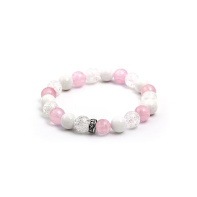 Armband aus Jadeit und Kristallperlen MINK104 / 17