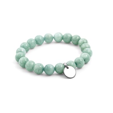 Perlenarmband aus grüner malaysischer Jade MINK32 / 17