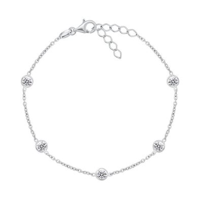 Charmantes Silberarmband mit Zirkonen BRC105W