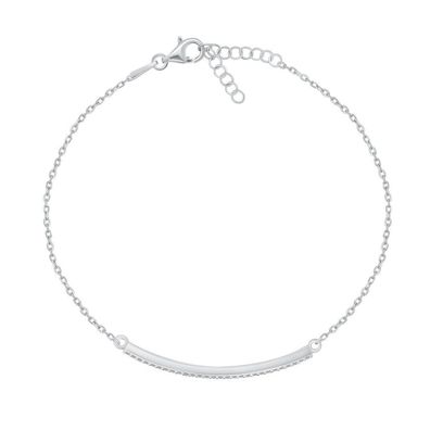 Elegantes Silberarmband mit Zirkonen BRC133W