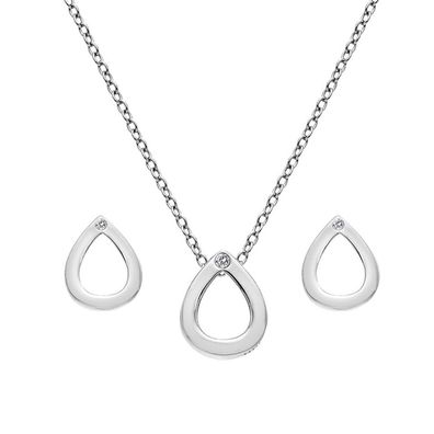 Amulette SS135 Silberschmuck-Set ( alskette, Ohrringe)