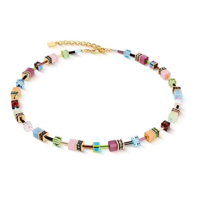 Coeur de Lion Halskette 2838-10-1578 GeoCUBE® Iconic Art Nouveau Gold, Bunt