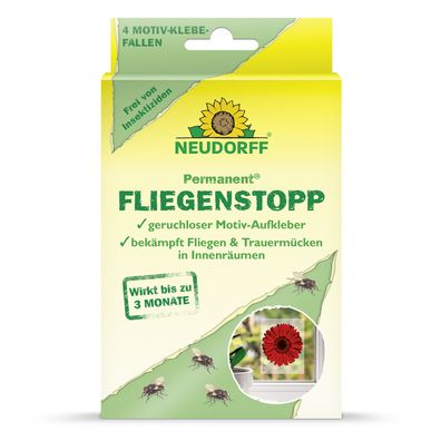 Neudorff Permanent® FliegenStopp Motiv-Klebefalle, 4 Stück