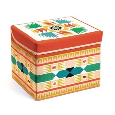Djeco Aufbewahrung Hocker Tipi – Stauraumhocker für Kinderzimmer, Tipi-Form