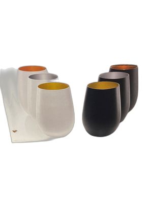 Stölzle Lausitz Elements Becher matt-schwarz gold 465 ml (6er Set)