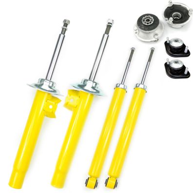 4 SPORT-STOßDÄMPFER VORNE HINTEN + 4 Domlager VA HA - FÜR BMW 3ER E46