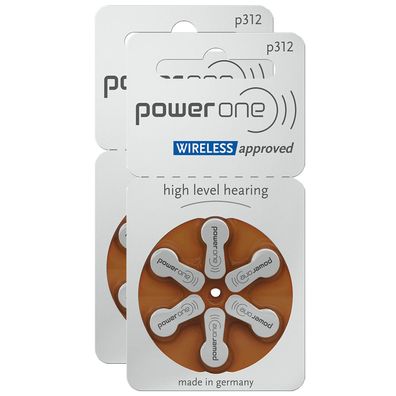 2x 6er Blister VARTA PowerOne Hörgerätebatterien Knopfzelle Typ 312 PR 41 P312 A