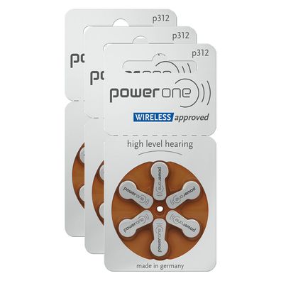 3x 6er Blister VARTA PowerOne Hörgerätebatterien Knopfzelle Typ 312 PR 41 P312 A