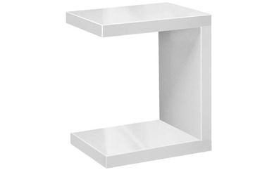 Solina - Beistelltisch, Blumentisch, C-Form, schraubenlos, weiss hochglanz