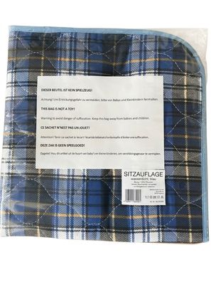 Sitzauflage wasserdicht, blau kariert