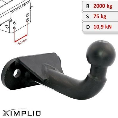 Verlängerte Kugel + 160mm für Anhängerkupplung mit 2-Loch Nissan Patrol Y61 97-20
