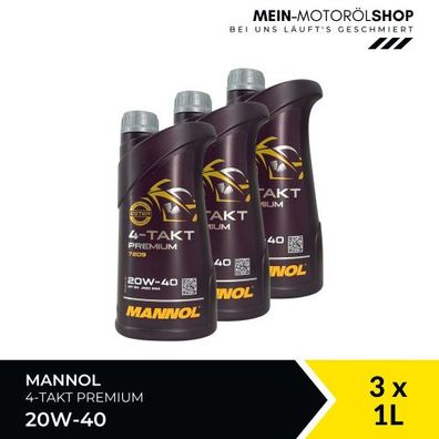 Mannol 4-Takt Premium 20W-40 3x1 Liter