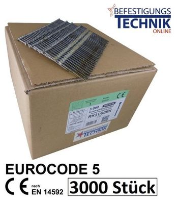 20° RK Streifennägel 3,1x80mm ring verzinkt für Nagler Bostitch Prebena Paslode KMR B