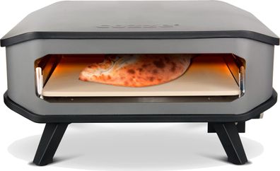 cozze 17 Zoll Gas-Pizzaofen 8 kW mit 42,5 cm Pizzastein bis 400 Grad Schwarz