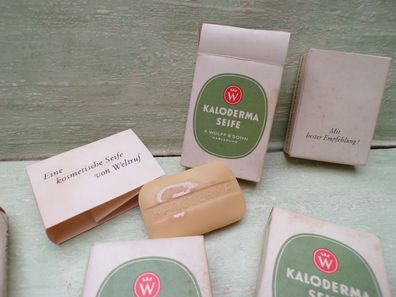 alte Kaloderma Seife F. Wolff & Sohn Karlsrueh mit Glyzerin und Honig bereitet