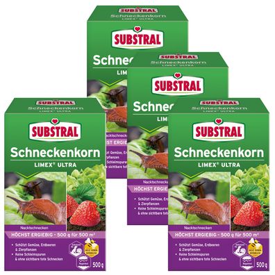 4 x SUBSTRAL® Schneckenkorn Limex® Ultra, 500 g