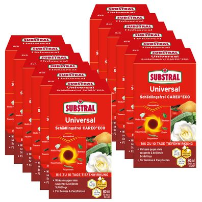 12 x SUBSTRAL® Universal Schädlingsfrei Careo® Eco, 80 ml