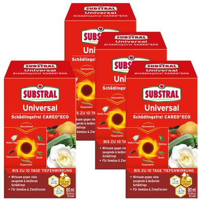 4 x SUBSTRAL® Universal Schädlingsfrei Careo® Eco, 80 ml