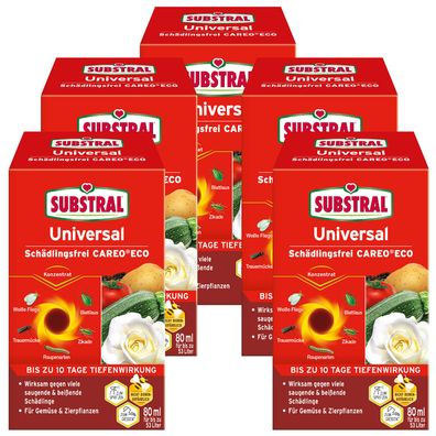 5 x SUBSTRAL® Universal Schädlingsfrei Careo® Eco, 80 ml