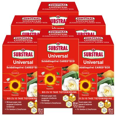 6 x SUBSTRAL® Universal Schädlingsfrei Careo® Eco, 80 ml