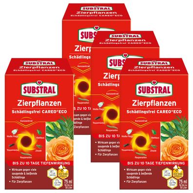 4 x SUBSTRAL® Zierpflanzen Schädlingsfrei Careo® Eco, 75 ml