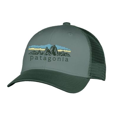 Patagonia Kids Snapback Trucker Cap fitz roy foothills: cover green