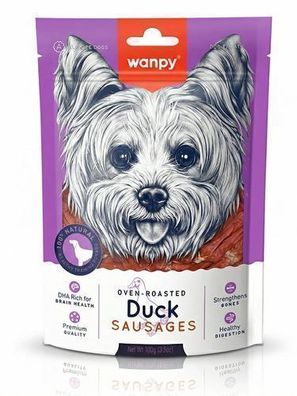 WANPY für Hunde: Entenwürstchen, 100 g
