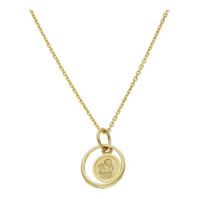 JuwelmaLux Taufring mit Schutzengel Zirkonia Anhänger Gold 585 JL14-02-0200