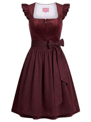 Dirndl Tisha 60cm Länge bordeaux - Größe: 40