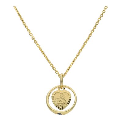 JuwelmaLux Taufring mit Schutzengel Saphir Gold 585 JL14-02-0193