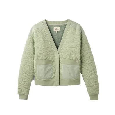 Passenger Women Cardigan Seagrass Organic Cotton Quilted pistachio