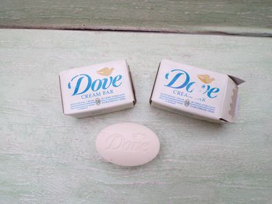 2x Dove Cream Bar Feuchtigkeitscreme Waschstück25g Made in UK Gratismuster