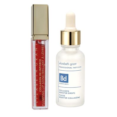 Elizabeth GRANT Collagen Booster Drops 30ml & Re-Inforce Plumping Lip Shine Red 7,5ml