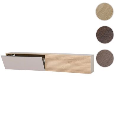 TV-Rack HWC-Q84, Lowboard Wandmontage Klappfächer 3D-Struktur MDF Melamin 30x160x30cm