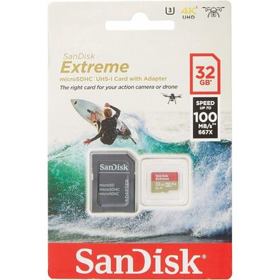 SD MicroSD Card 32GB SanDisk Extreme SDHC inkl. Adapter