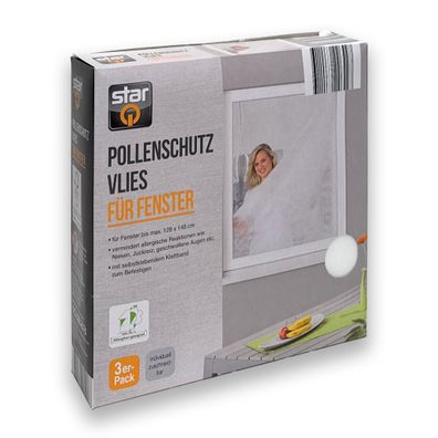 3er Pack Pollenschutz Vlies für Fenster Pollenschutzgitter Allergiker 130x150cm
