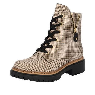 Rieker Biker Boots - Beige / Schwarz Kunstleder