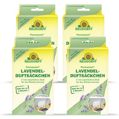 4 x Neudorff Permanent® Lavendelduftsäckchen, 3 Stück