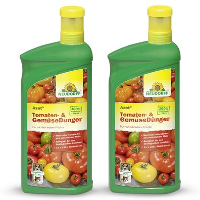 2 x Neudorff Azet® Tomaten- & GemüseDünger, flüssig, 1,0 Liter