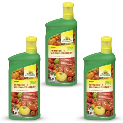 3 x Neudorff Azet® Tomaten- & GemüseDünger, flüssig, 1,0 Liter