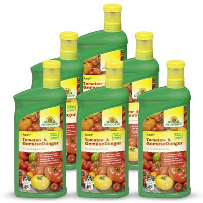 6 x Neudorff Azet® Tomaten- & GemüseDünger, flüssig, 1,0 Liter