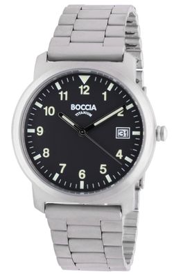 Boccia Herrenuhr Titan 5 bar Schwarz 3630-03