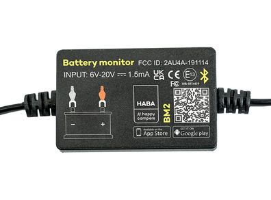 Bluetooth 4.0 Batteriemonitor Schwarz 12V – Batteriewächter für Wohnmobile, Carava