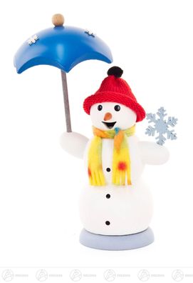 Räuchermann Räucherfrau Schneefrau mit Schirm BxHxT 13 cmx17 cmx8,5 cm NEU