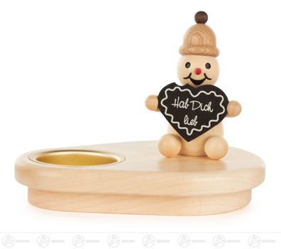 Teelichthalter Schneemann »Junior« mit Lebkuchenherz BxHxT = 13x9,5x9cm NEU