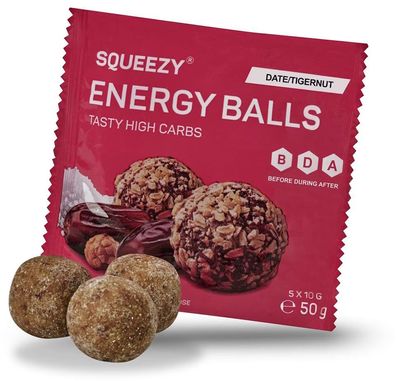 Squeezy Energy Balls, 10 x 50 g Beutel, Dattel/Erdmandel