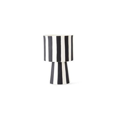 OYOY Toppu Blumentopf Keramik Übertopf Gestreift Pflanztopf Vase Beige NEU